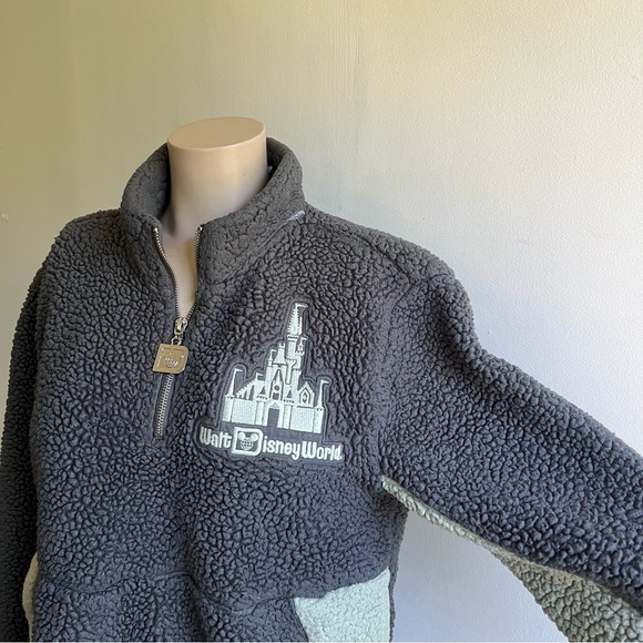 Walt Disney World Castle Icon Sherpa fleece 1/4 zip pullover - Picture 2 of 9